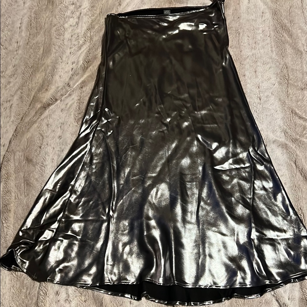 Wild Fable Liquid Foil maxi trumpet skirt